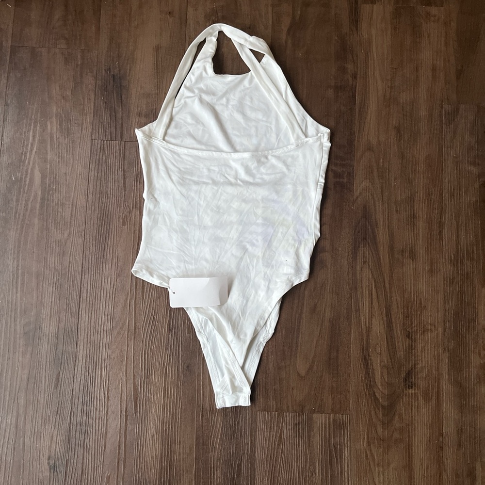White halter corset “skims” like bodysuit. - Picture 3 of 6